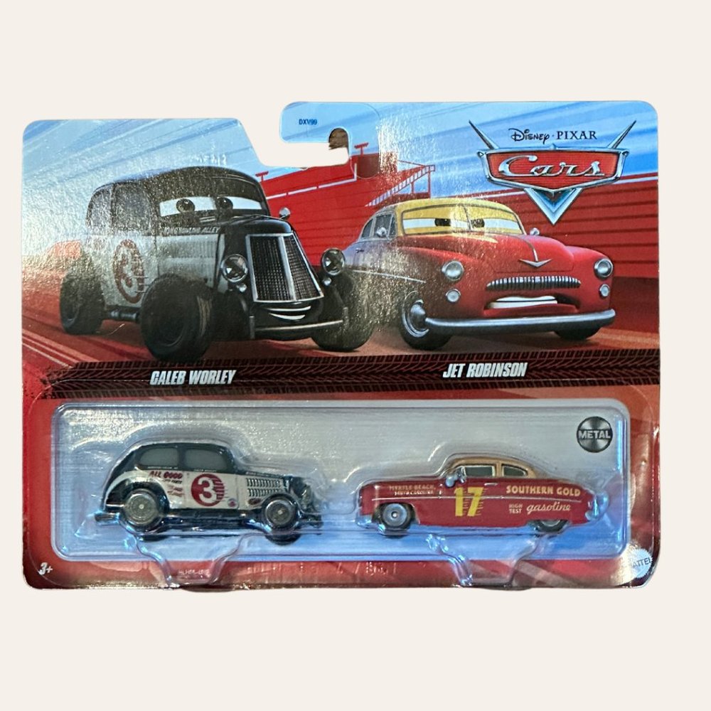 NIP DISNEY PIXAR CARS - 2PACK - CALEB WORLEY & JET ROBINSON